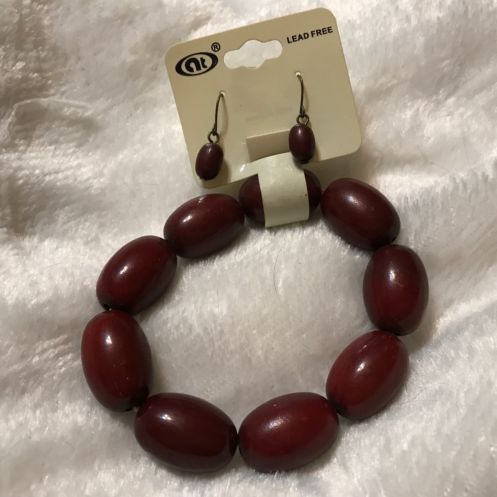 Brown Vintage Bracelet and Earrings